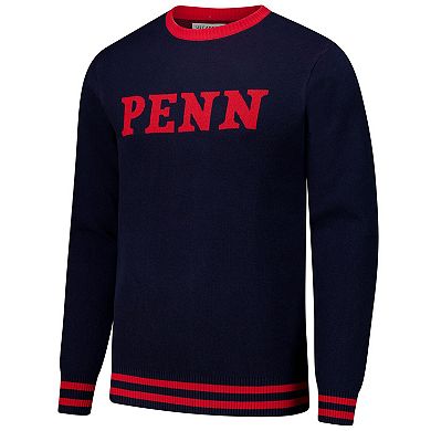 Unisex Uscape Apparel Navy Pennsylvania Quakers Renew Knit Vintage Pullover Sweater