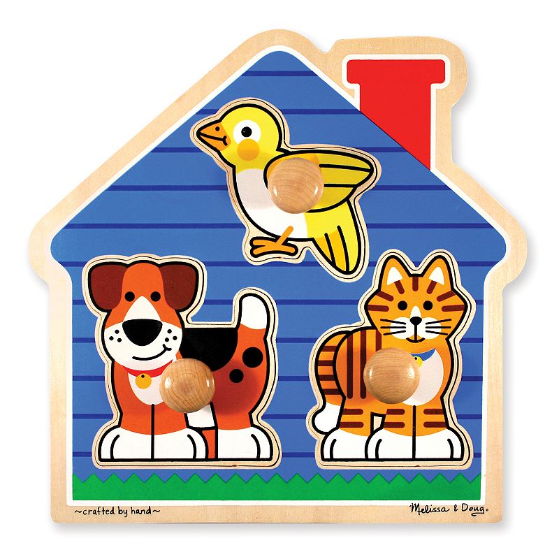 Melissa & Doug House Pets Jumbo Knob Puzzle, Multicolor