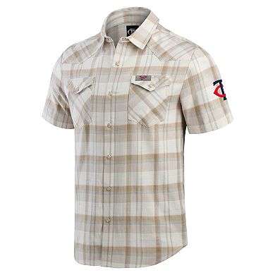 Men's Darius Rucker Collection by Fanatics Gray Minnesota Twins Plaid Full-Snap Shirt