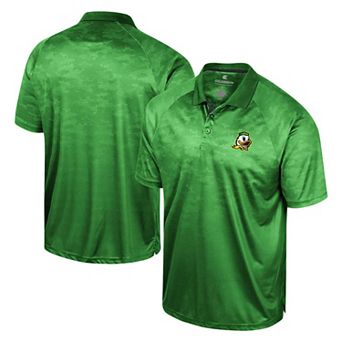 Men's Colosseum Green Oregon Ducks Honeycomb Raglan Polo