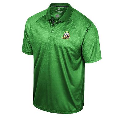 Men's Colosseum Green Oregon Ducks Honeycomb Raglan Polo