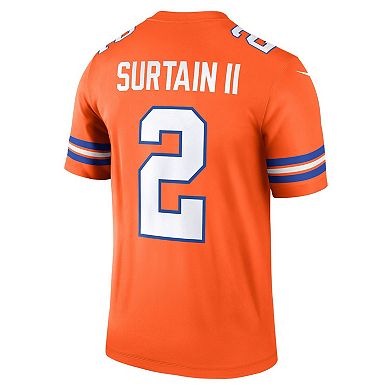 Men's Nike Patrick Surtain II Orange Denver Broncos Alternate Legend Player Performance Top