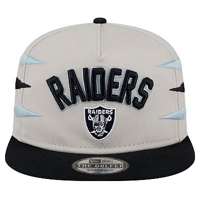Men's New Era Stone/Black Las Vegas Raiders Athletic Golfer Snapback Hat
