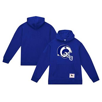 Men's Mitchell & Ness Royal Los Angeles Rams Helmet Logo Vintage Pullover Hoodie