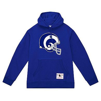 Men's Mitchell & Ness Royal Los Angeles Rams Helmet Logo Vintage Pullover Hoodie