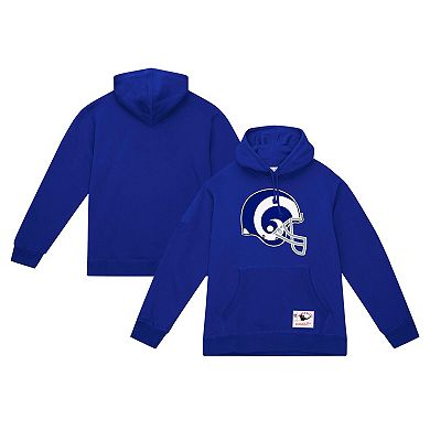 Men's Mitchell & Ness Royal Los Angeles Rams Helmet Logo Vintage Pullover Hoodie