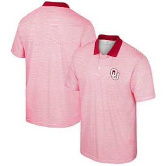 Men's Colosseum White Oklahoma Sooners Print Stripe Polo