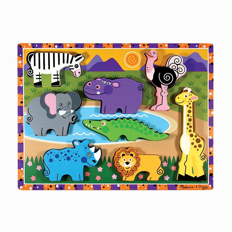Melissa and Doug Safari Chunky Puzzle, Multicolor