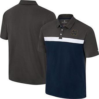 Men's Colosseum Charcoal Notre Dame Fighting Irish Two Yutes Polo