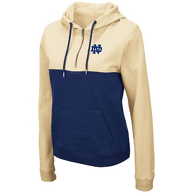 Women's Colosseum Gold/Navy Notre Dame Fighting Irish Aidan Lightweight Half-Zip Hoodie