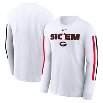 Men's Nike White Georgia Bulldogs Local Spirit Slogan Long Sleeve T-Shirt
