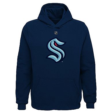 Youth Outerstuff Navy Seattle Kraken Primary Logo Pullover Hoodie