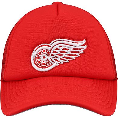 Youth Mitchell & Ness Red Detroit Red Wings Core Trucker Adjustable Hat