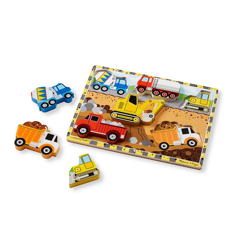 Melissa and Doug Construction Chunky Puzzle, Multicolor