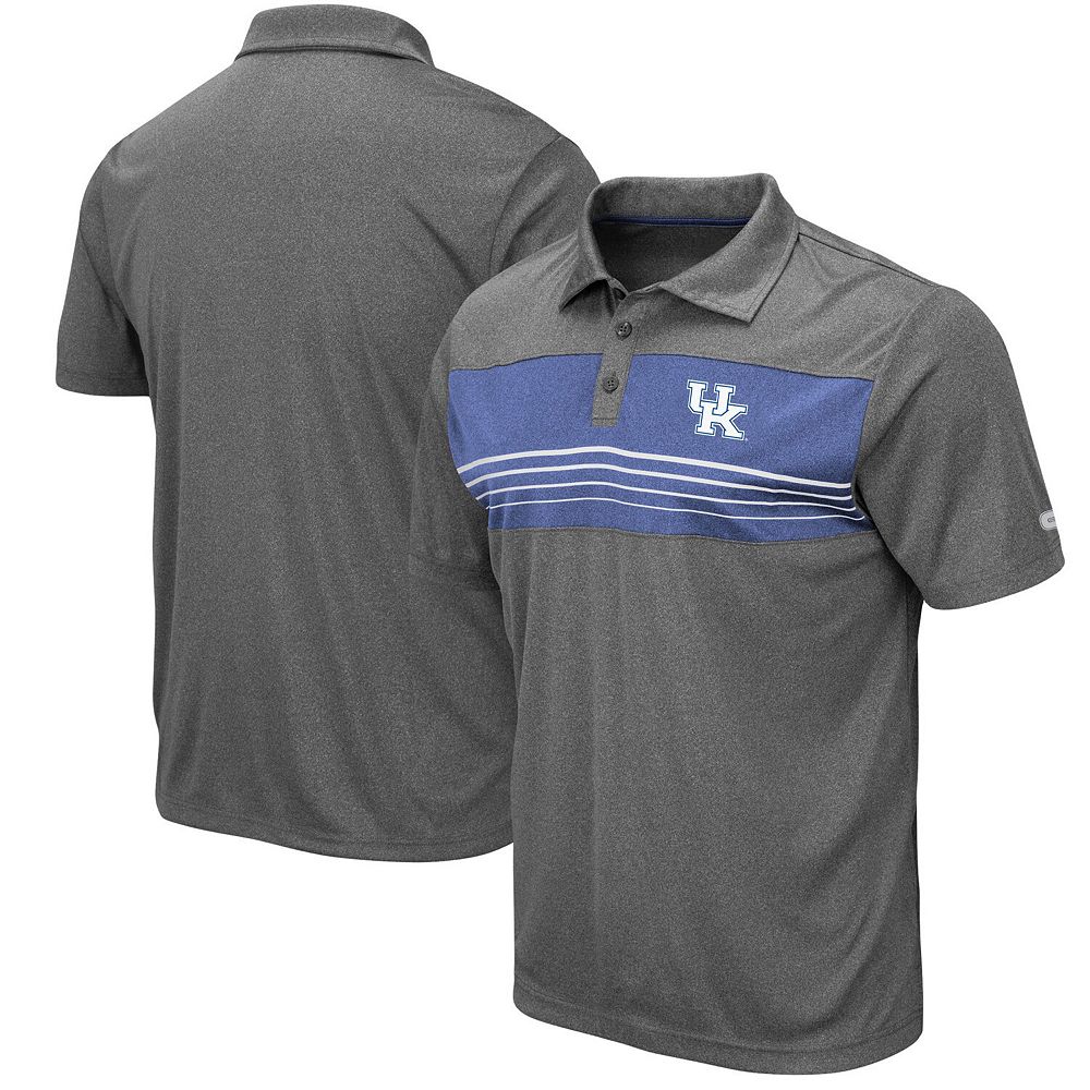 Men's Colosseum Heather Charcoal Kentucky Wildcats Smithers Polo