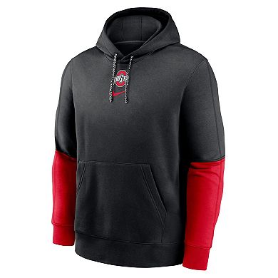 Men's Nike Black/Scarlet Ohio State Buckeyes 2024 Sideline Club Pullover Hoodie