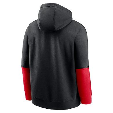 Men's Nike Black/Scarlet Ohio State Buckeyes 2024 Sideline Club Pullover Hoodie