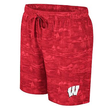 Men's Colosseum Red Wisconsin Badgers Ozark Swim Shorts