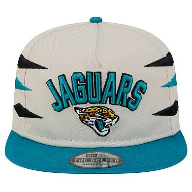 Men's New Era Stone/Teal Jacksonville Jaguars Athletic Golfer Snapback Hat