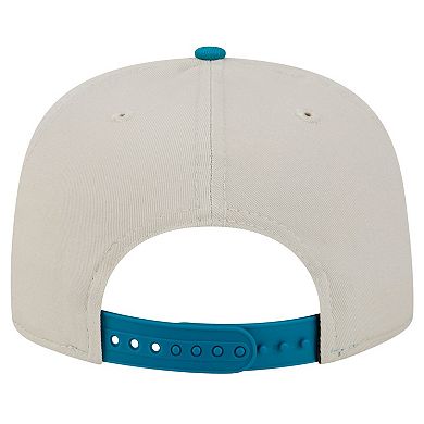 Men's New Era Stone/Teal Jacksonville Jaguars Athletic Golfer Snapback Hat