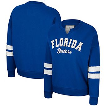 Women's Colosseum Royal Florida Gators Perfect Date Notch Neck Pullover Sweatshirt
