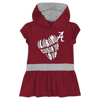 Girls Toddler Crimson Alabama Crimson Tide Team Love French Terry Hoodie Dress