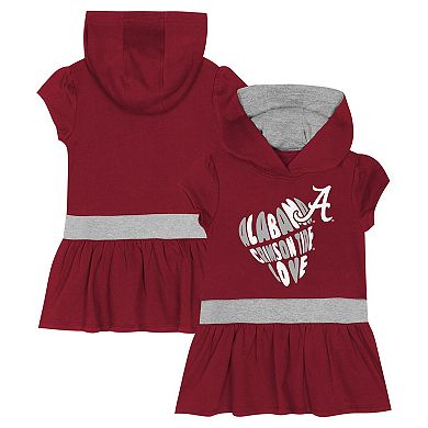 Girls Toddler Crimson Alabama Crimson Tide Team Love French Terry Hoodie Dress