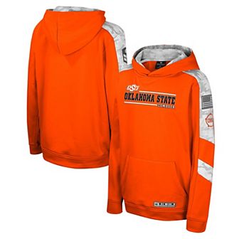 Youth Colosseum Orange Oklahoma State Cowboys OHT Military Appreciation Cyclone Digital Camo Pullover Hoodie
