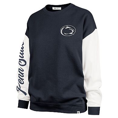 Women's '47 Navy Penn State Nittany Lions Double Header Rise Andie Pullover Sweatshirt