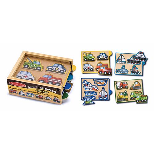 Melissa and Doug 4-pk. Vehicles Mini-Puzzle-Pack