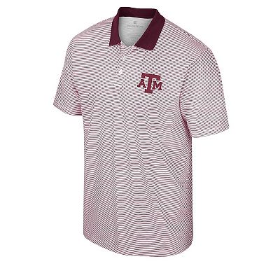 Men's Colosseum White/Maroon Texas A&M Aggies Print Stripe Polo