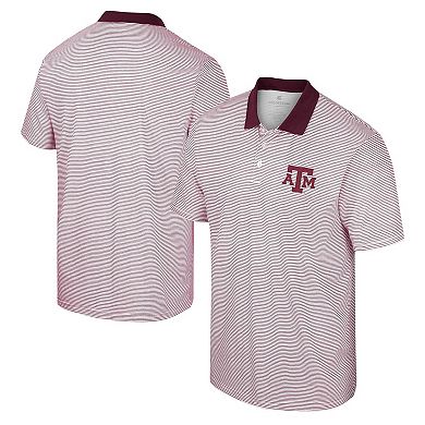 Men's Colosseum White/Maroon Texas A&M Aggies Print Stripe Polo