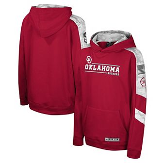 Youth Colosseum Crimson Oklahoma Sooners OHT Military Appreciation Cyclone Digital Camo Pullover Hoodie