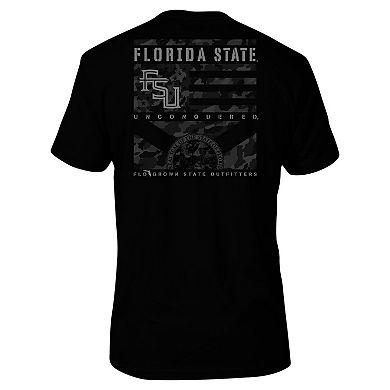 Men's Black Florida State Seminoles Camo Flag Panel T-Shirt