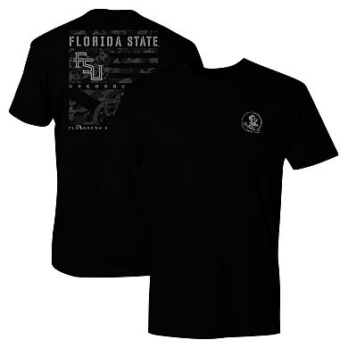 Men's Black Florida State Seminoles Camo Flag Panel T-Shirt