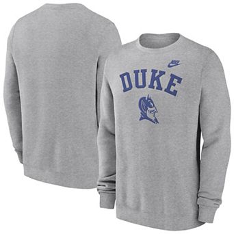 Men's Nike Heather Gray Duke Blue Devils Legacy Classic Tackle Twill Embroidered��Arch Over Logo Pullover Sweatshirt