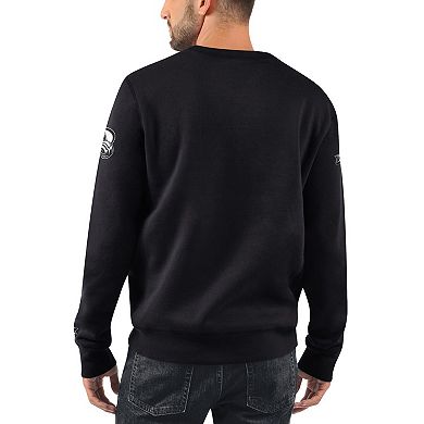 Men's Starter x NHL Black Ice Black Colorado Avalanche Cross Check Pullover Sweatshirt