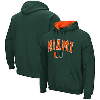 Men's Colosseum Green Miami Hurricanes Arch & Logo 3.0 Pullover Hoodie