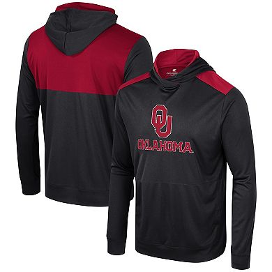 Men's Colosseum Black Oklahoma Sooners Warm Up Long Sleeve Hoodie T-Shirt