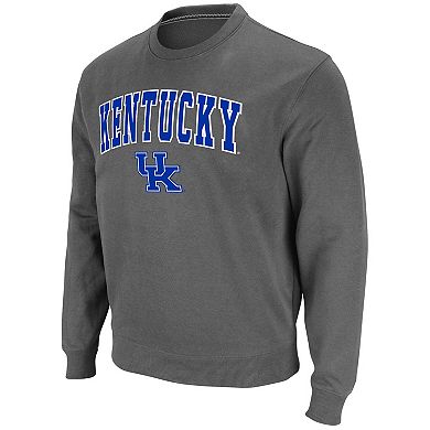 Men's Colosseum Charcoal Kentucky Wildcats Arch & Logo Pullover Sweatshirt