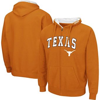 Men's Colosseum Texas Orange Texas Longhorns Arch & Team Logo 3.0 Full-Zip Hoodie