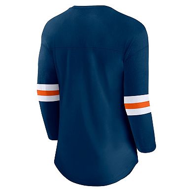 Women's Fanatics Navy Chicago Bears First Team Arch Logo 3/4 Sleeve T-Shirt