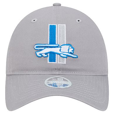 Women's New Era Gray Detroit Lions Main 9TWENTY Adjustable Hat