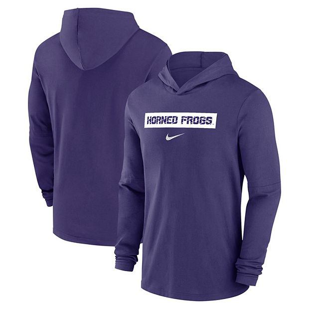 Men s Nike Purple TCU Horned Frogs 2024 Sideline Performance Long Sleeve Hoodie Top