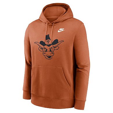 Men's Nike Texas Orange Texas Longhorns Legacy Logo Club Fleece Pullover Hoodie