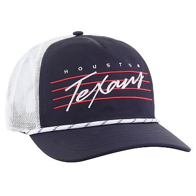 Men's '47 Navy/White Houston Texans Downburst Relaxed Hitch Trucker Adjustable Hat