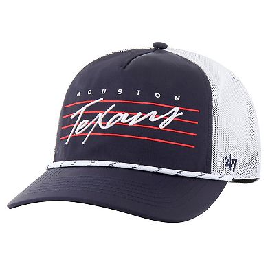 Men's '47 Navy/White Houston Texans Downburst Relaxed Hitch Trucker Adjustable Hat