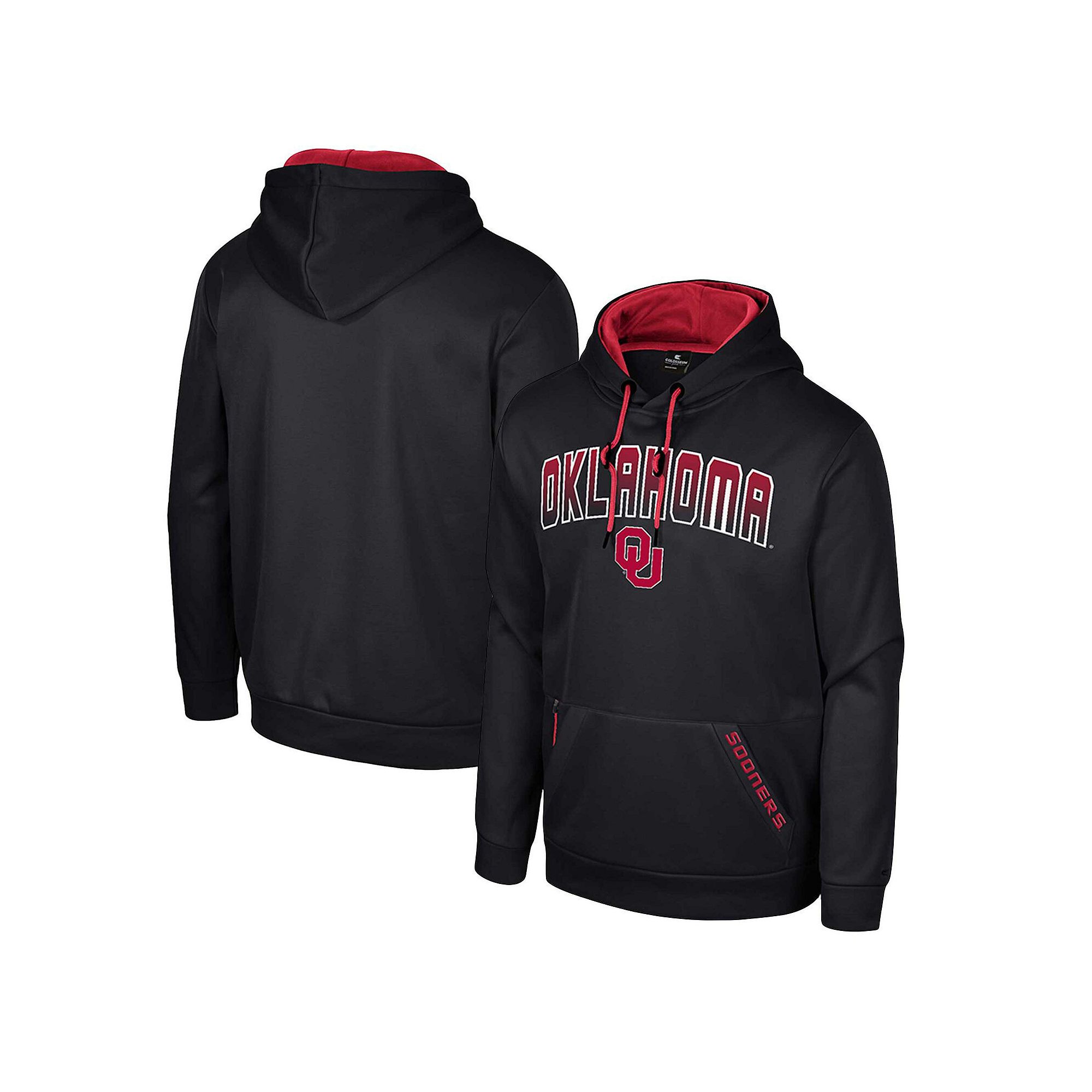 Mens Colosseum Black Oklahoma Sooners Reese Pullover Hoodie, Size: Small
