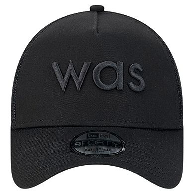 Men's New Era Black Washington Commanders Domain 9FORTY A-Frame Trucker Adjustable Hat
