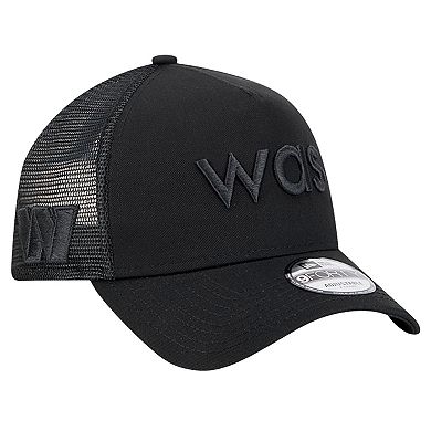 Men's New Era Black Washington Commanders Domain 9FORTY A-Frame Trucker Adjustable Hat